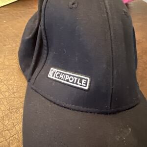 Chipotle Hat Unisex Adjustable Black Work Baseball Cap Hook & Loop Employee